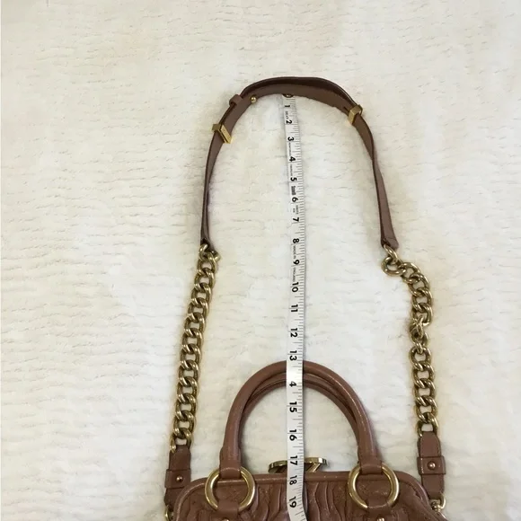 Marc Jacobs Brown Quilted Leather Stam Bag